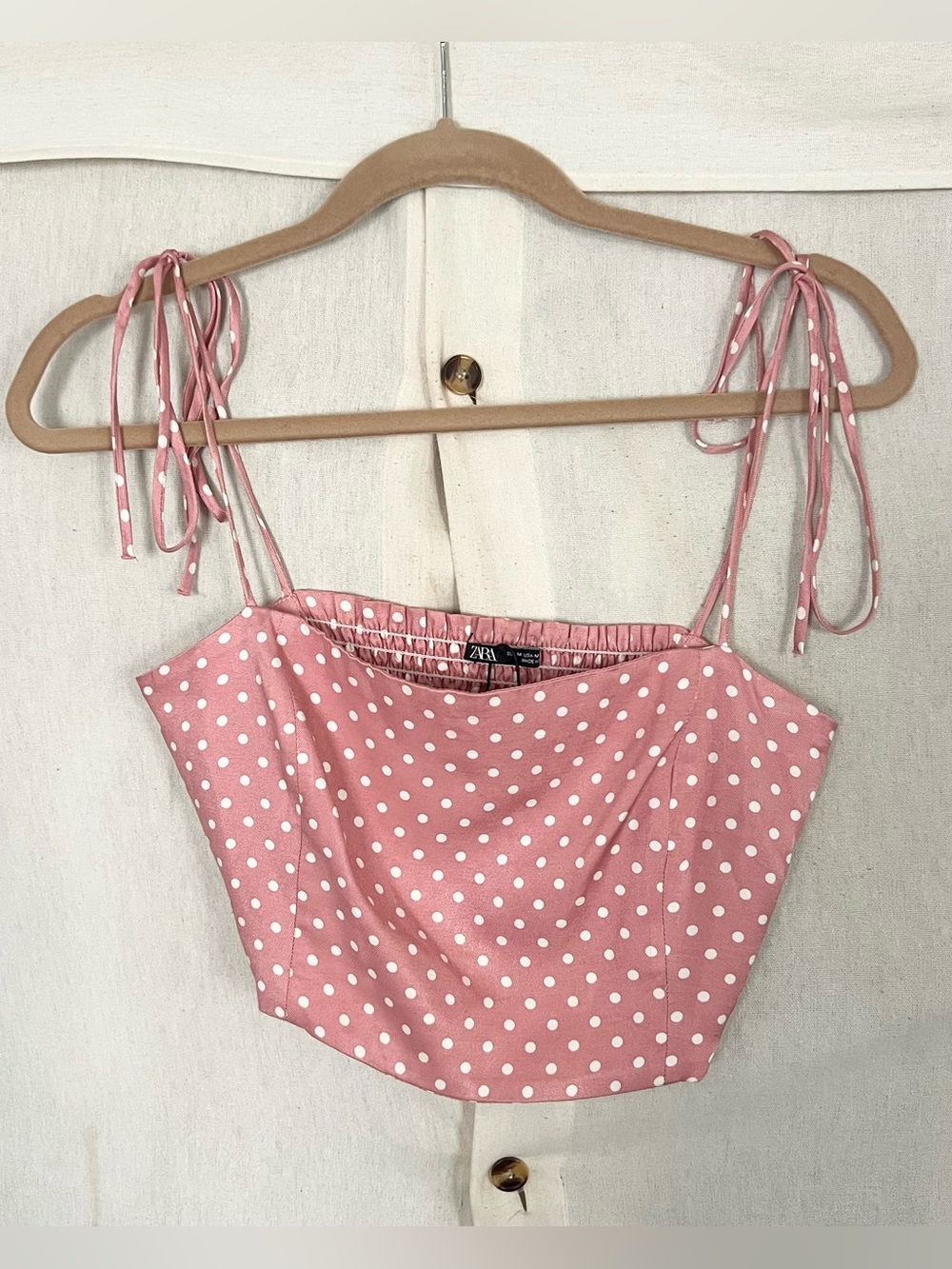Zara Polka Dot Tie Strap Tank